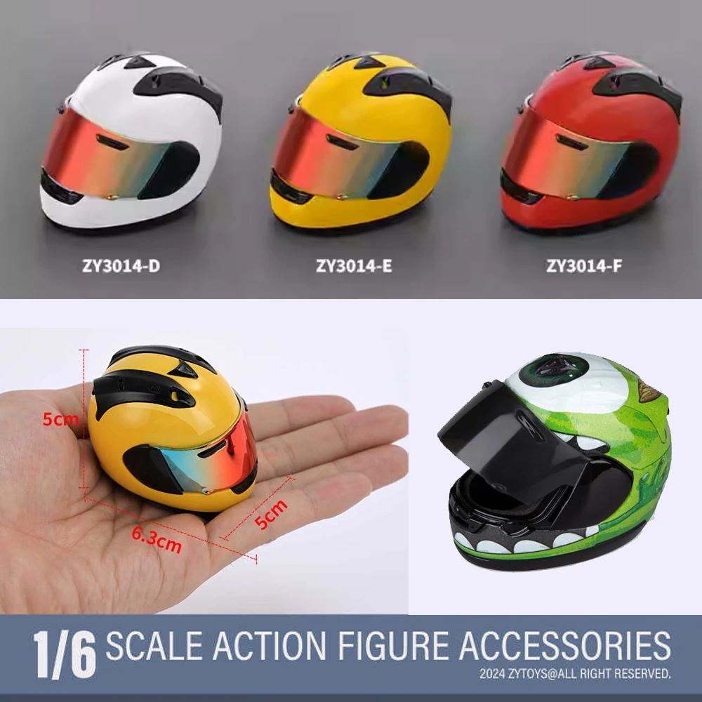 

In Stock ZYTOYS ZY3014 1/6 Male Motorcycle Helmet Model Fit 12'' Soldier Action Figure Dolls Racing scene Accessories