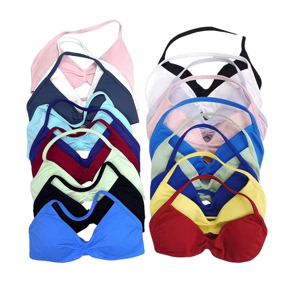 

Impact Strappy Bra Seamless Women's Sports Bra for Yoga Gym Running Breathable High Stretch Backless Design Workout Top