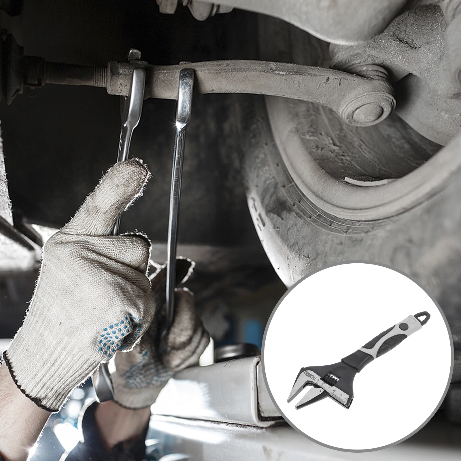 

Professional Heavy Duty Adjustable Wrench Large Opening Basin Tool Chrome Vanadium Alloy Steel Strong Torque Durable For Faucets