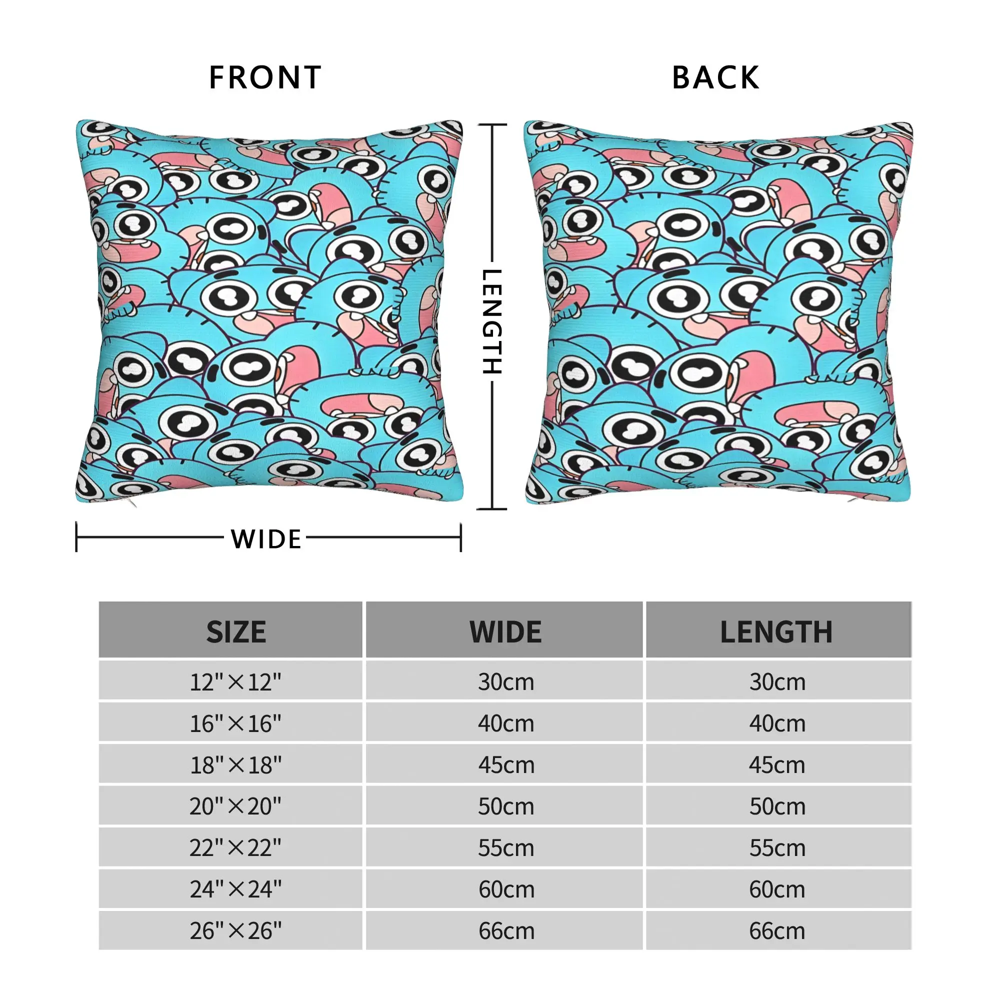 Gumball Gum Ball Watterson Amazing Cartoon  Pillow Cover  Print Cushion Cover Retro Trendy Pillow Case For Sofa Car Home Decor
