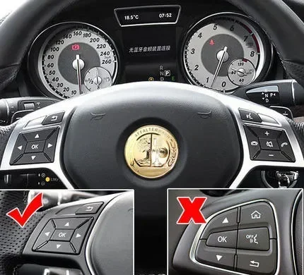 Silver/Gold 52mm Steering Wheel Sticker for AFFALTERBACH AMG Mercedes-benz W463 W205 W177 W212 W246 W169 G63 GLC GLE AMG Sticker