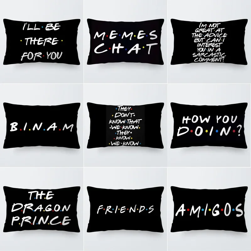 Inspirational Letters Pillow Cases Cushion Cover Printed Classic Sofa Pillow Case Decoration Home Textile Accessories