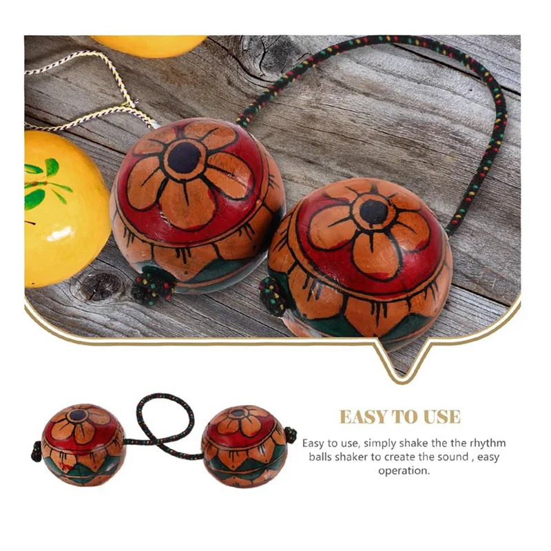 Y67A-2X Maracas disegnati a mano Strumenti musicali Palline ritmiche Shaker Palline ritmiche Shaker Scuotendo le palle Shaker a mano