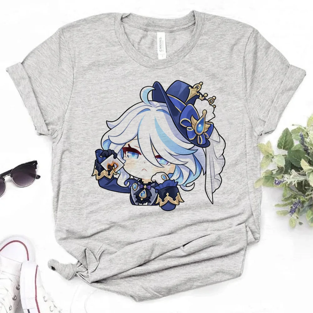 Genshin Impact Furina t shirt women streetwear anime designer t shirt female harajuku anime manga clothing