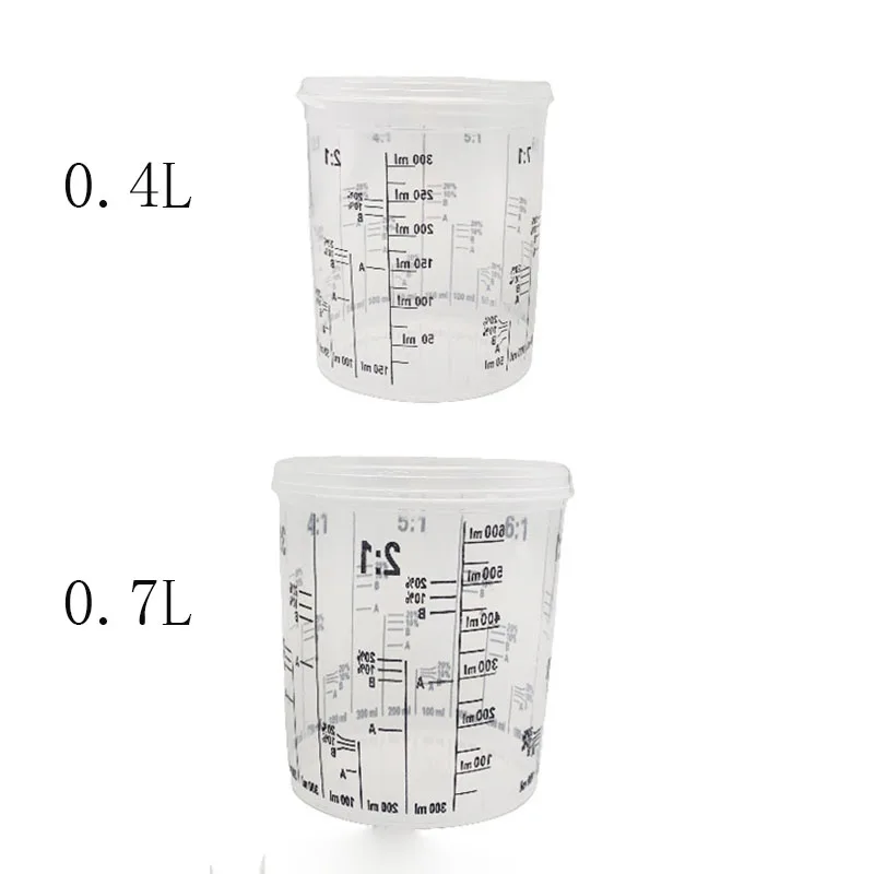 Imagem -03 - Copos de Mistura de Tinta Plástica Conjunto de Copo Calibrado Pote para Tintas de Mistura Precisas e Líquidos 300ml 400ml 10 Pcs