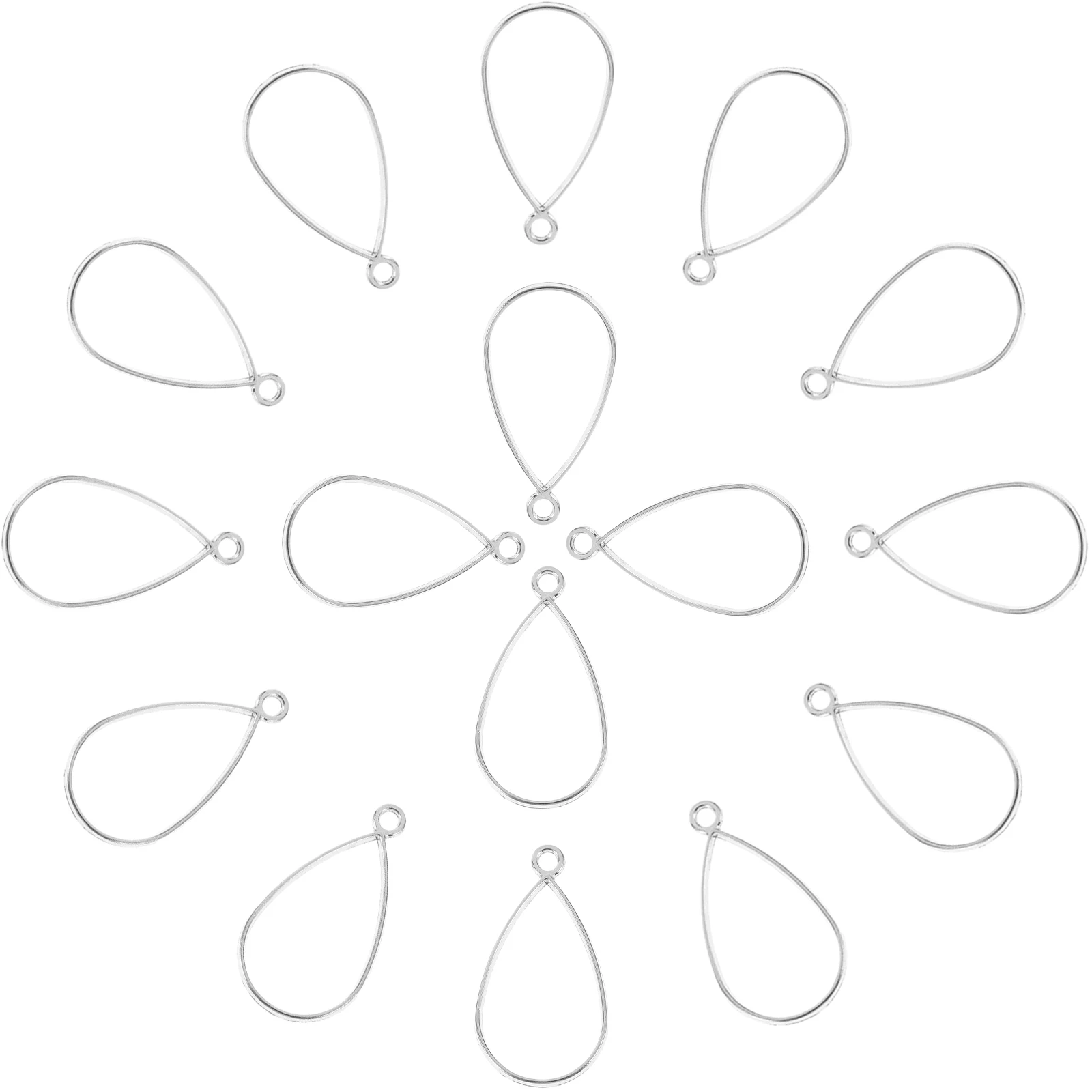 

50pcs Drop Shape Resin Bezel Pendants Open Back Alloy Frame Charms for DIY Jewelry Making Necklace Bracelet Crafts