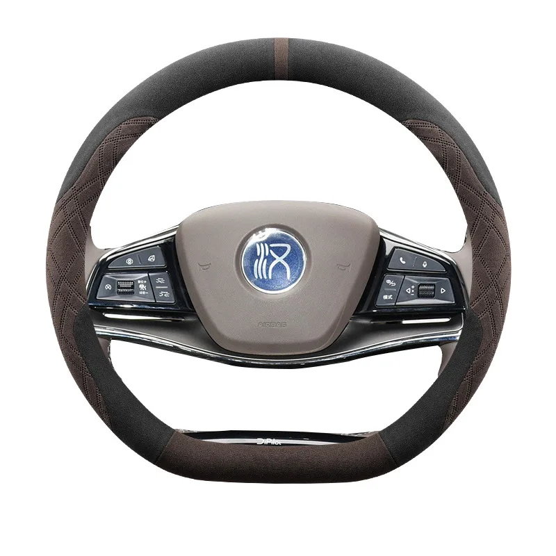 For BYD Han Ev/dmi Tang DM Qin Plusdmi Song Pro/plus Car 38cm D Shape Universal Steering Wheel Cover  Car Accessories