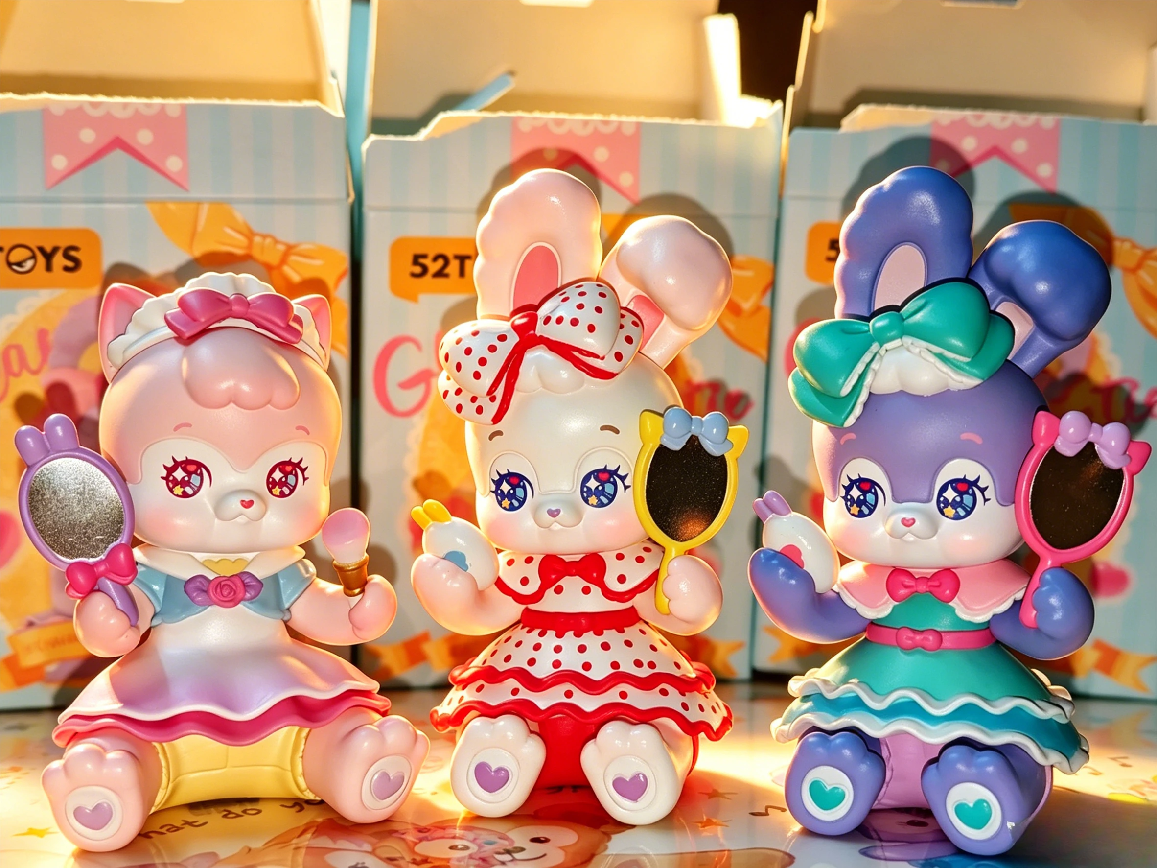 FUWA FUWA Glamour Cutie Series Blind Box Kawaii Bunny Showa Retro Style Doll Figure Makeup Rabbit Y2K Pink Aesthetic Design view 2