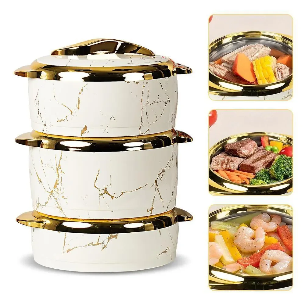 3 Piece Thermal Casserole Dish Set With Lids Insulated Stainless Steel Container For Hot And Cold Food