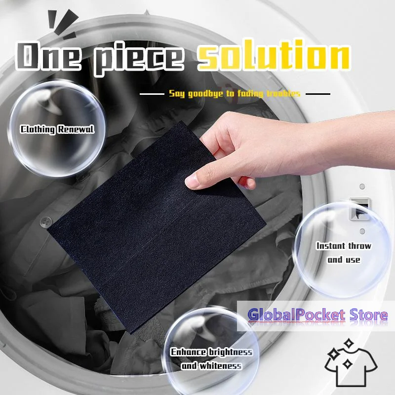 10Pcs Enhanced Black Laundry Tablets Black Clothing Color Restorer Sheet Black Clothes Pants Laundry Tablets Prevents Fading