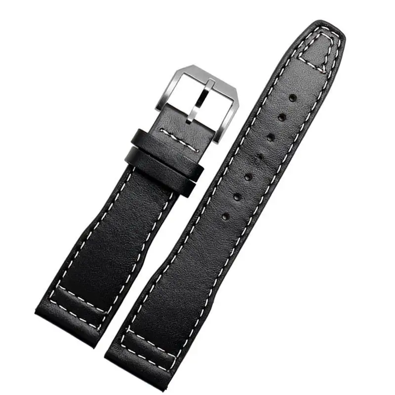 

20mm 21mm Brown Black Men Watchband For IWC Pilot Mark XVIII IW327004 IW377714 Watch Strap Calf Genuine Leather Bracelet