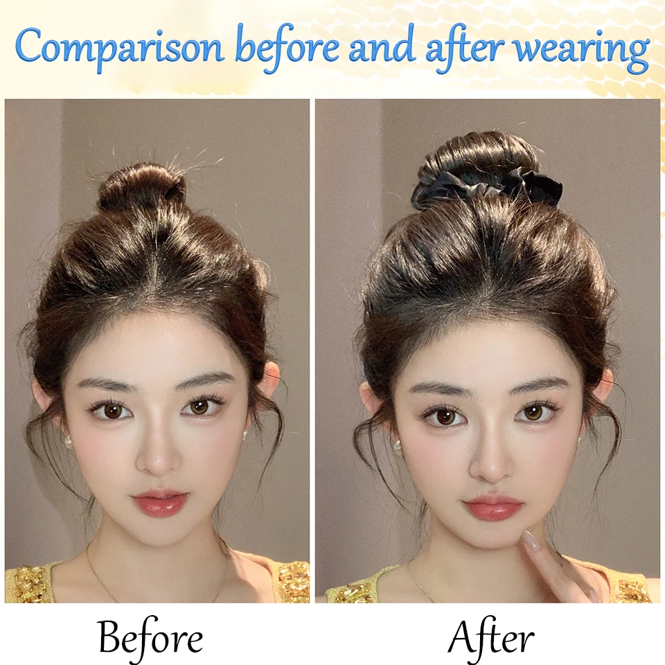 Synthetic Black Bow Hair Claw Clip Chignon Bun Claw Clip in Hair Piece Bun Ponytail Extensions Hairpieces for Women Daily Party view 3