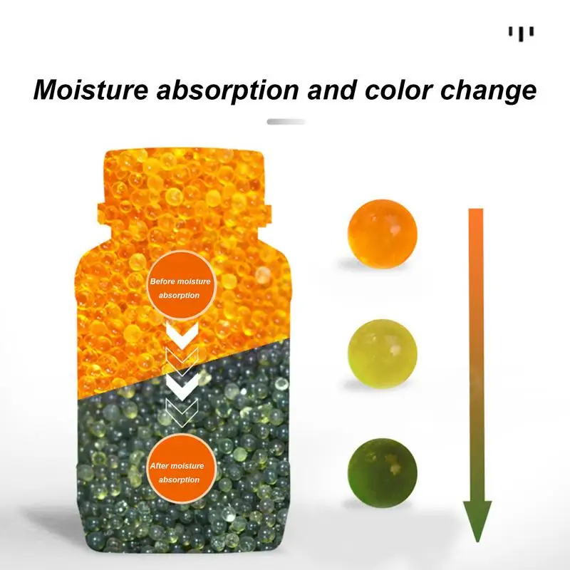 Orange Waterproof Reusable Silica Gel Beads Bottles Moisture Absorber Electronic Product Desiccant Dehumidifie For Home