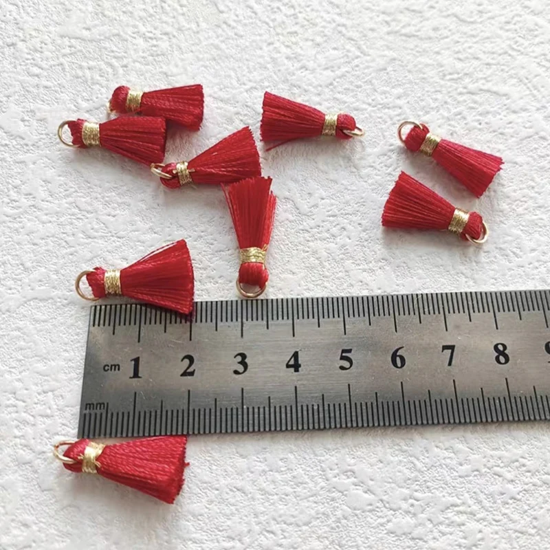 100/50Pcs 20mm Mini Metal Hanging Ring Tassel Trim Pendant DIY Craft Jewelry Handmade Earrings Decor Materials Fringe Trim