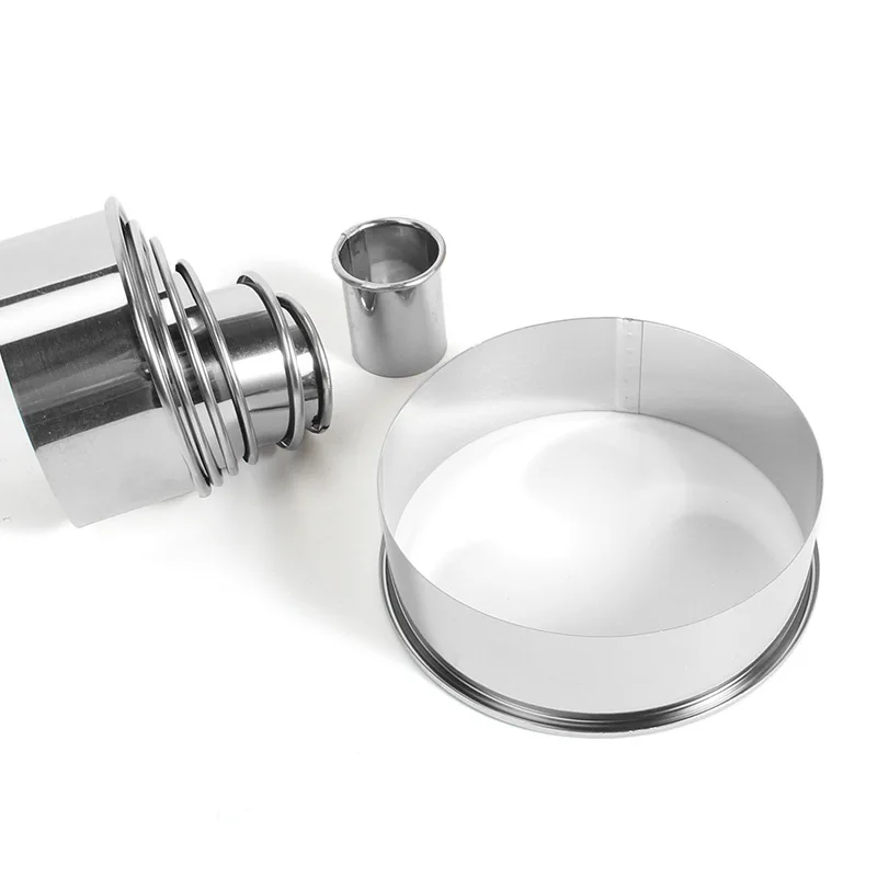 Round Cookie Mold Set Kitchen Cookie Cutter Baking Circle Pastry Mould Stainless Steel Dough Cutter Dumpling Skin Molds 11/12pcs
