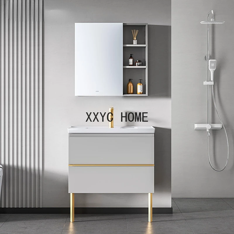 Bathroom Cabinet Combination Modern Hand Washing Washbasin Toilet Floor Washstand