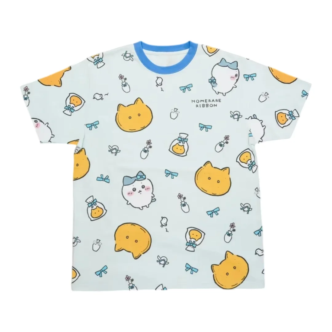 Kawaii Chiikawa Park All-Over Print T-Shirt Cartoon Anime Japanese Y2K Harajuku Style Casual Streetwear Short Sleeve O-Neck Tee