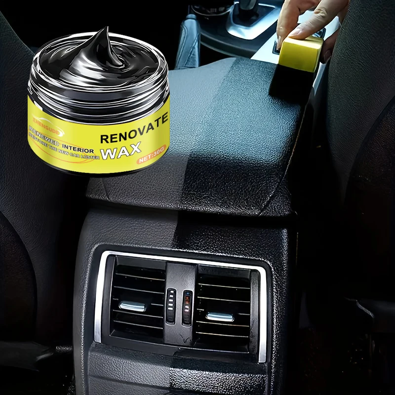 Black Universal Car Wax Paste: Dashboard Nano Crystal Coating, Interior Shine, Tire Protection and Oxidation Removal image 3