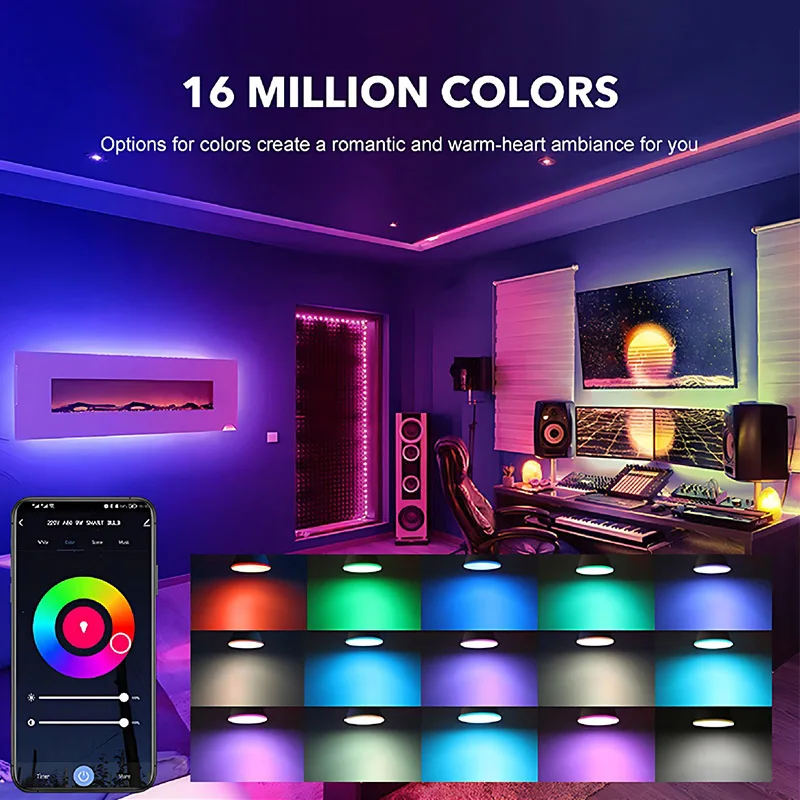 GU10 Tuya WiFi كوب إضاءة ذكي قابل للتعتيم 5 وات يدعم Alexa & Google التحكم الصوتي أضواء كاشفة ذكية 220 فولت لمبات للحفلات المنزلية