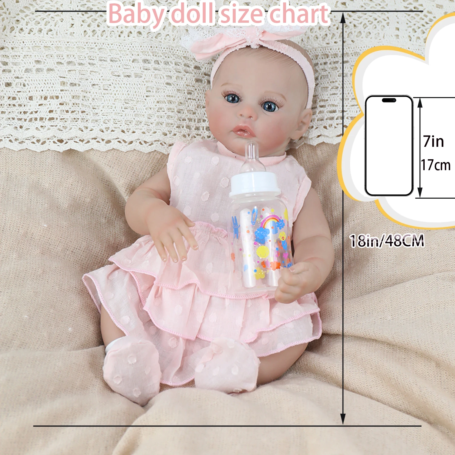 

18-дюймовая кукла реборн для девочек Bebe Juliette, мягкая виниловая кукла для всего тела с раскрашенными волосами для детей, рождественские подарки Muñecas