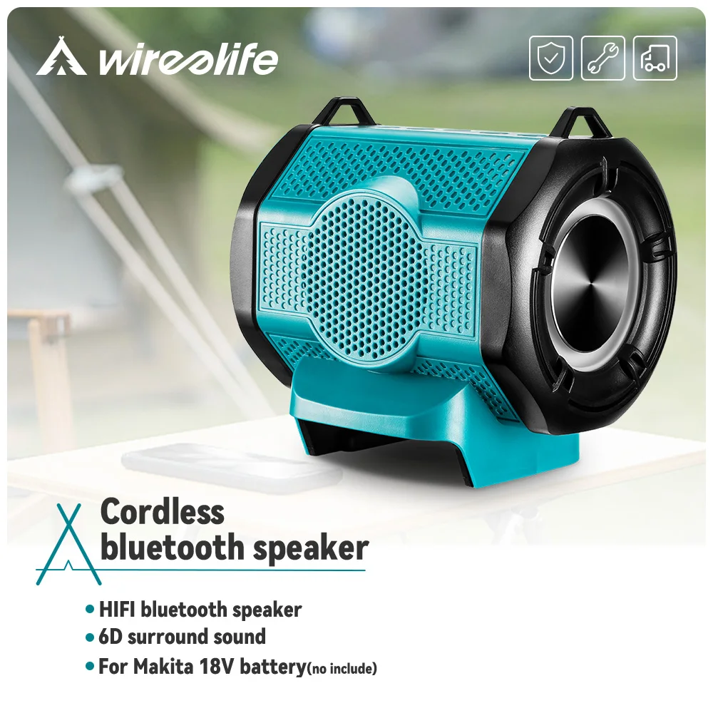 For Makita Bluetooth-compatible Speaker MT007 6D Surround Outdoor Sound Amplifierwith Shoulder Straps  For Makita 18V Battery