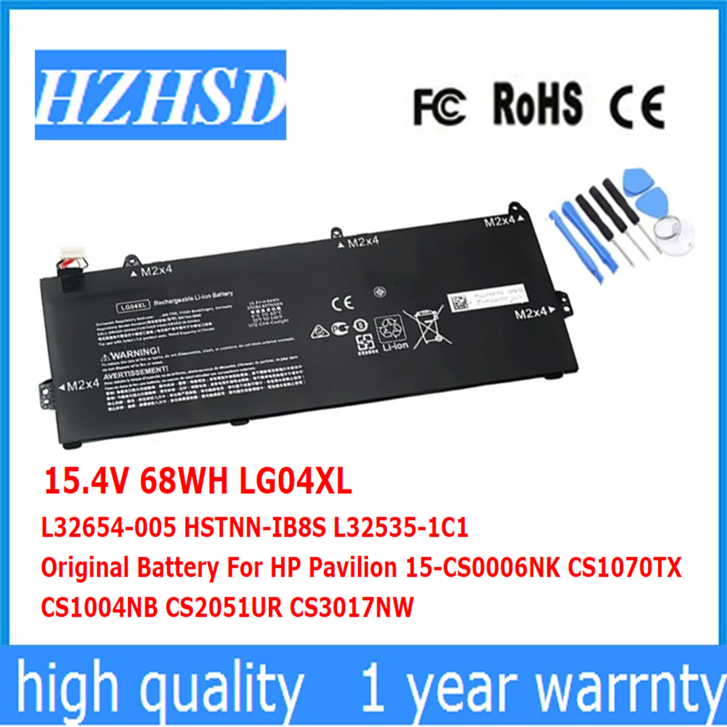 

15.4V 68WH LG04XL L32654-005 HSTNN-IB8S L32535-1C1 Original Battery For HP Pavilion 15-CS0006NK CS1070TX CS1004NB CS2051UR