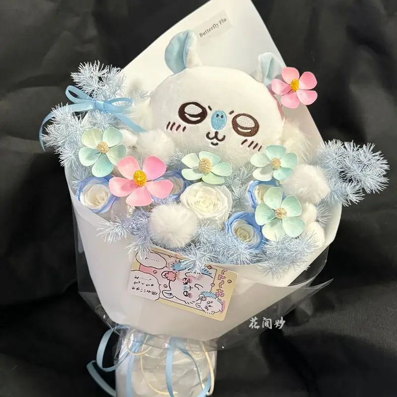 

Anime Cute Cartoon Cute Flying Squirrel Xiao Ba Plush Toy Bouquet Stuffed Animal Artificial Flower Valentine's Day Gift Kawaii