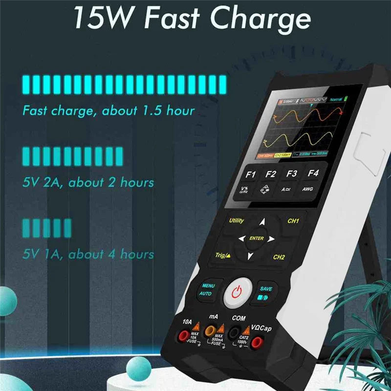 Osciloscopio de almacenamiento Digital ET202D, multímetro, 3 en 1 generador de señal, herramientas electrónicas de reparación de automóviles, 80MHz, 250MSA/S