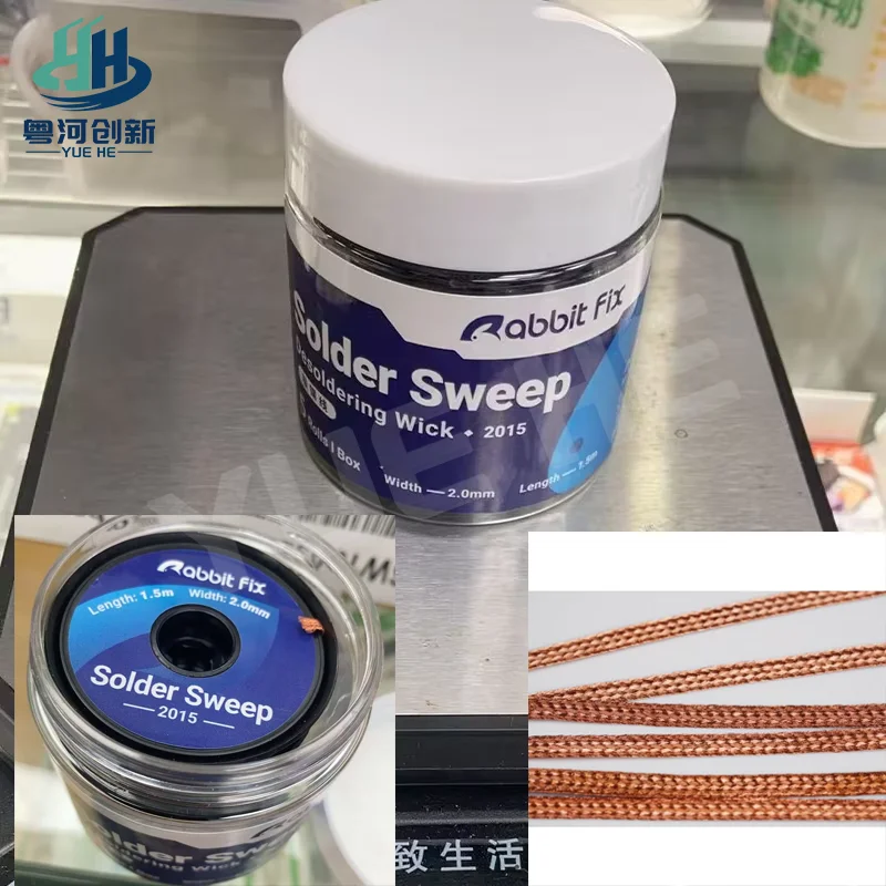 

Rabbitfix Desoldering Wick CP-2015(5pcs/box) BGA Soldering Wire Tin Lead Cord Flux Absorption Line Braid Tape 1.5M Tools