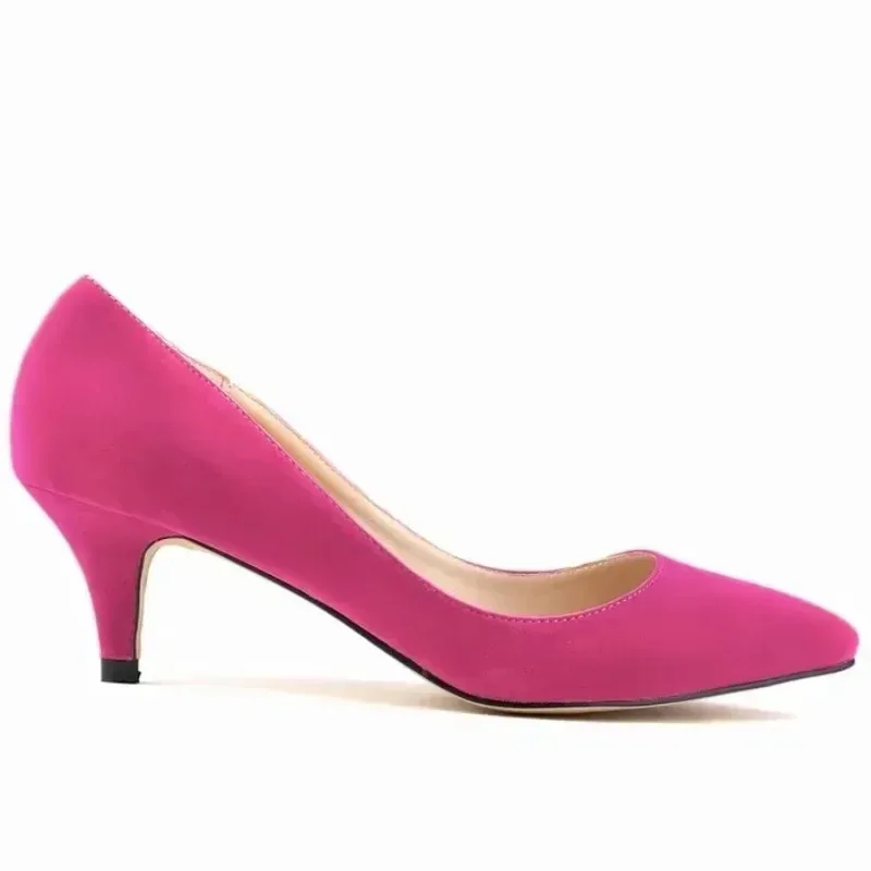 

Women Pumps Solid Color 5cm Low High Heels Breathable slip-on Pointed Toe Stiletto Classic Female Work Party Dress Wedding Shoes