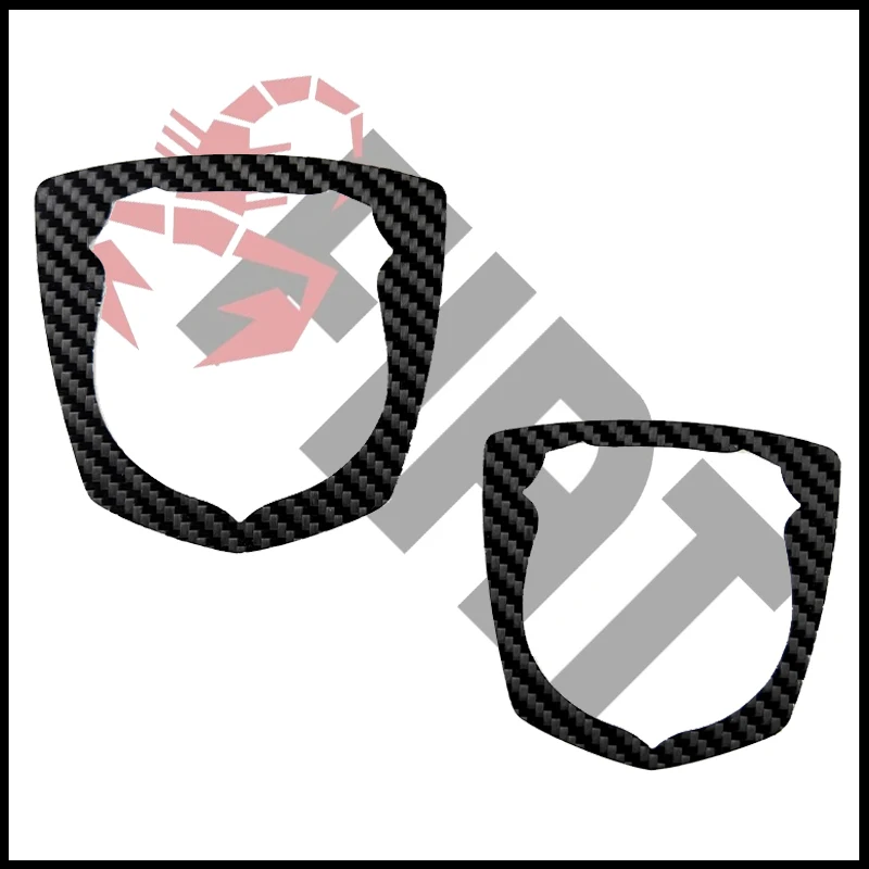 

New Racing Style Genuine Carbon Fiber Logo Badge Front And Rear Sticker Glossy Black 3K Twill Material For Abarth 595 695