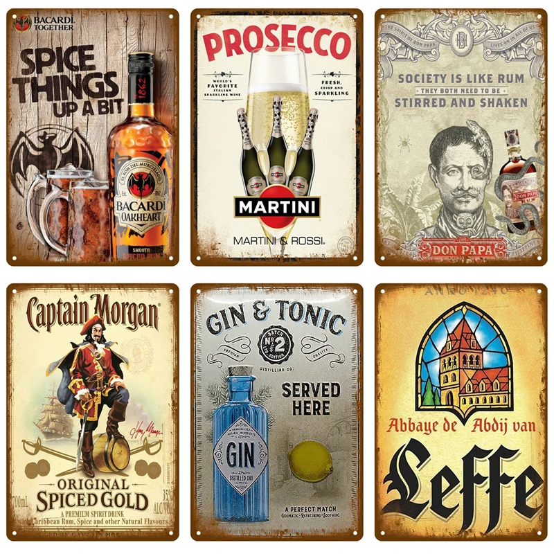 Cartel de Metal de cerveza, póster divertido, decoración del hogar para Bar, Pub, Club, hombre, cueva, letrero de estaño, marca de ron, decoración de pared Vintage, placa artística, Mural