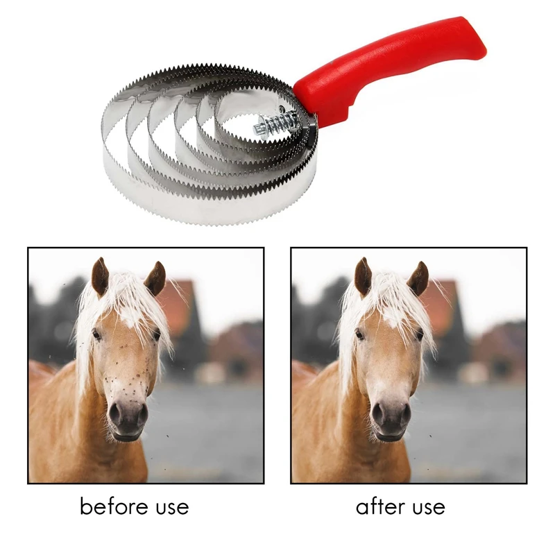 AAAC-artefacto para rascar el pelo de vaca, cepillo para picazón de ganado y ovejas, caballo, peine para quitar el pelo, caballo de acero inoxidable