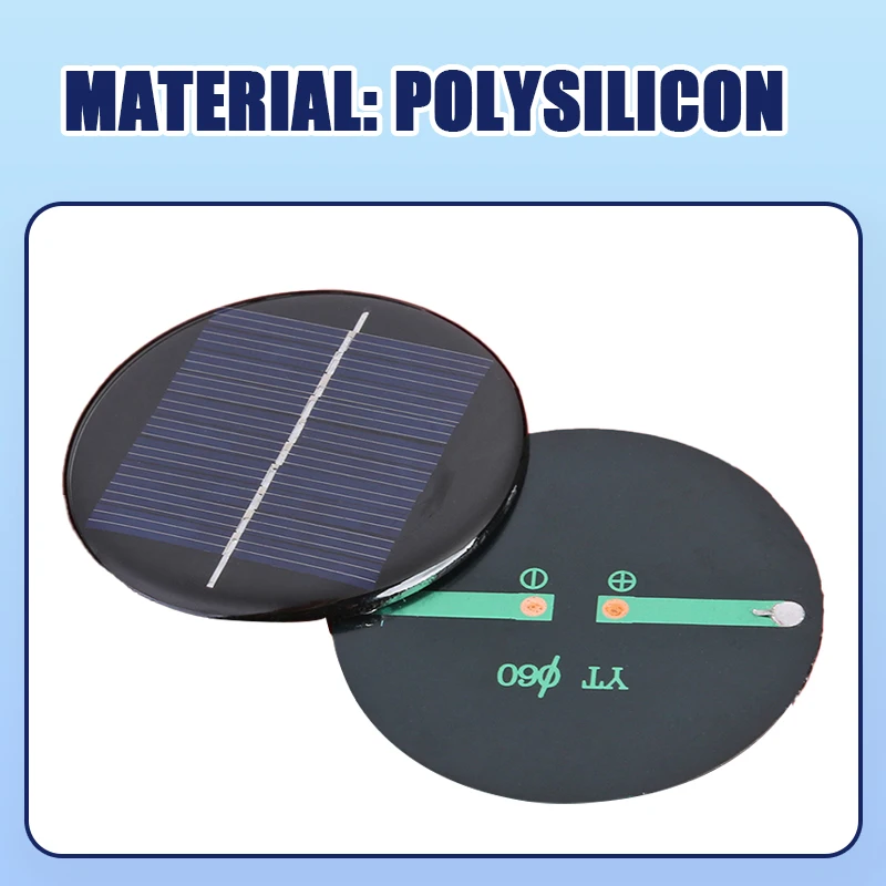 1/5/10pcs 6V 2W 70mA Solar Power 80MM DIY Mini Polycrystalline Silicon Solar Cell Module Circle Round Solar Panel Epoxy Board