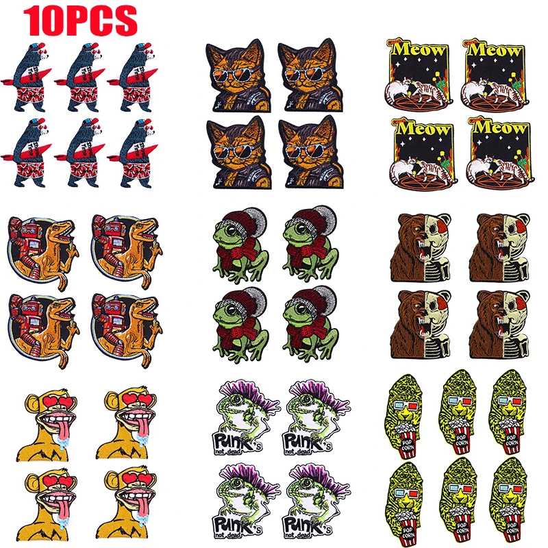 Parche bordado MOLLE de oso y dinosaurio – Ropa táctica DIY