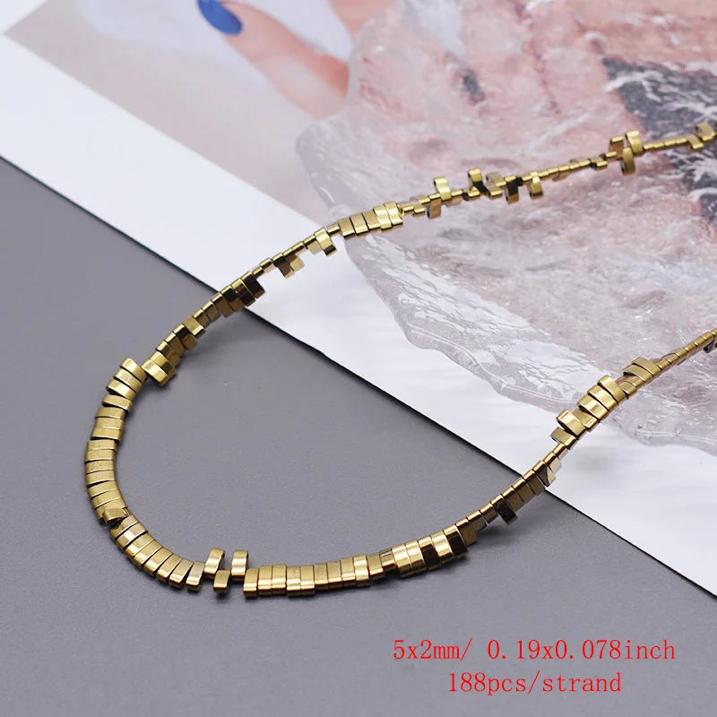 Plating Goud Kleurbehoud Natuurlijke Hematiet Steen Spacer Losse Kralen Voor Sieraden Maken Diy Armbanden Vinden