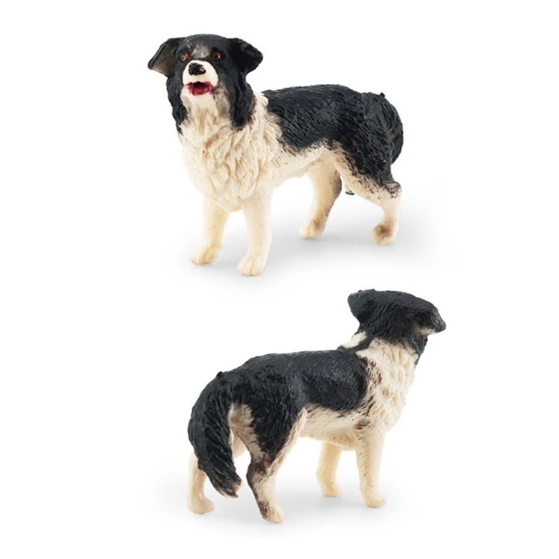 Dog Figurines Playset 8PCS Realistic Detailed Plastic Puppy Figures Toy Dogs Cake for Kids