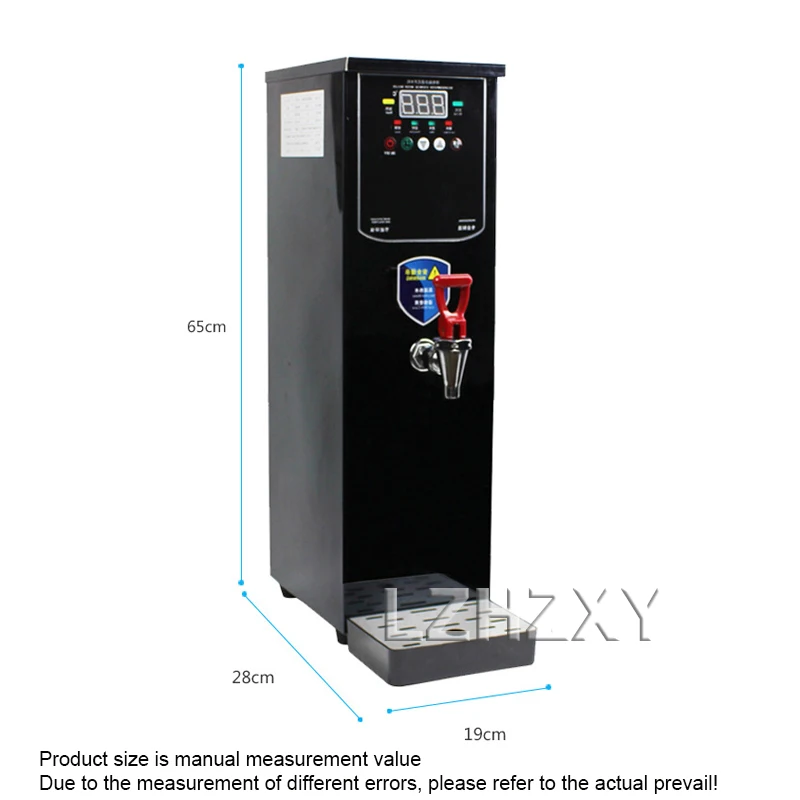 30L Hot Water Dispenser Commercial Hot Water Machine 60L/H Black Stainless Steel Water Boiler for Bubble Tea Shop 3000W