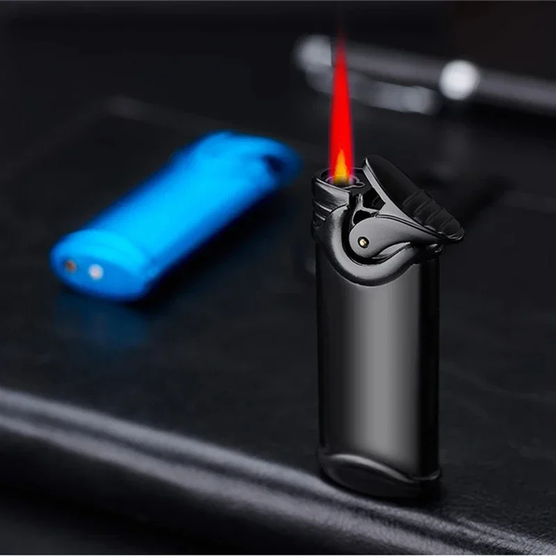 New Metal Windproof Gas Lighter Torch Jet Lighter Portable Igniter Kitchen Outdoor Men Smoking Tool Gift Cigarette Accessories