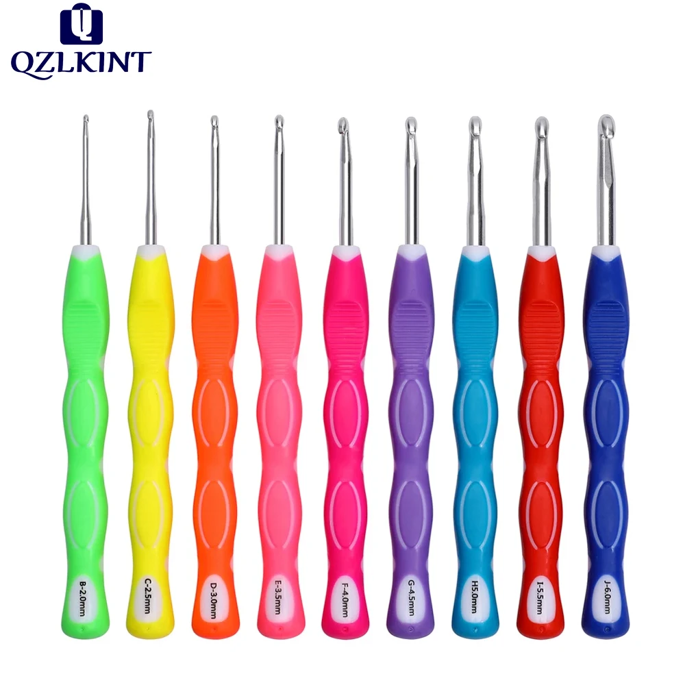 

2.0mm-6.0mm Yarn Knitting Crochet Hook Tools: TPR Soft-handle Aluminum Oxide Crochet Hooks for DIY Sweater Knitting