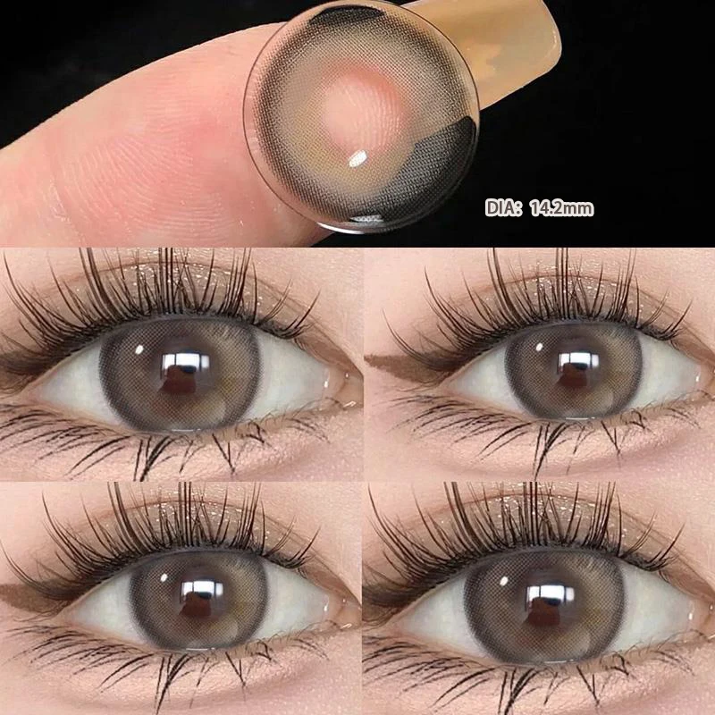 YIMEIXI 2pcs Yearly High Quality with Diopter Myopia Fashion Round Beauty Pupil Natural Contact Lenses for Eyes Fast Shipping