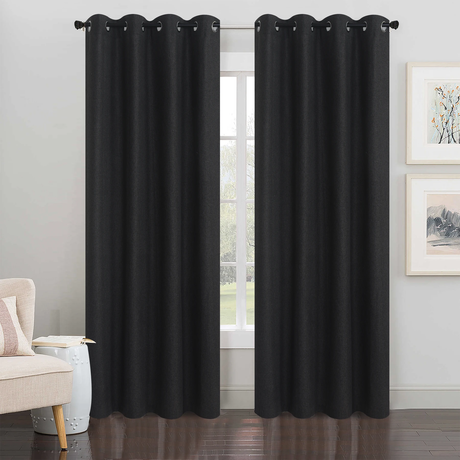 

2 шт., легкие вкладыши затемняющие шторы Gommet-украшение для домашнего окна и раздвижной двери