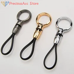 Anti-Lost Car Key Ring High Quality Split Rings Keyring Leather Rope Pendant Car Key Pendant Keychain Holder