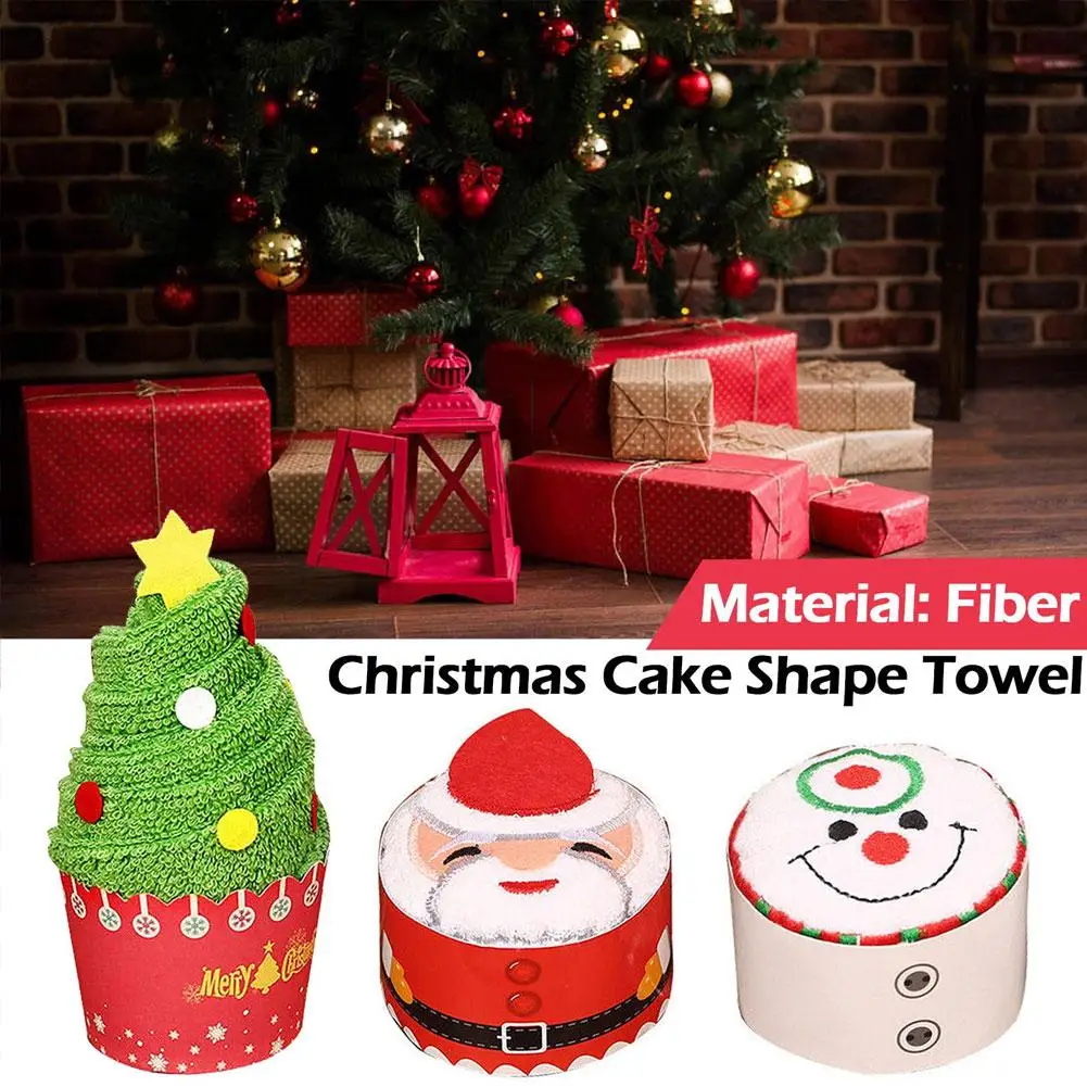 Soft Christmas Towel Hand Absorbent Microfiber Santa Cake Shape Snowman Gifts Towel Towel Xmas Year Bathroom Cake Elk New D Y3a4