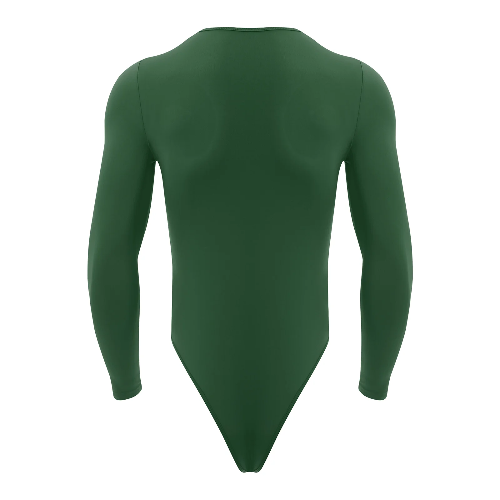 Mens Lingerie Bodysuit Tops Rompers One Piece Leotard Sexy Loungewear Sleepwear Round Neck Long Sleeve Press Buttons Bodysuit