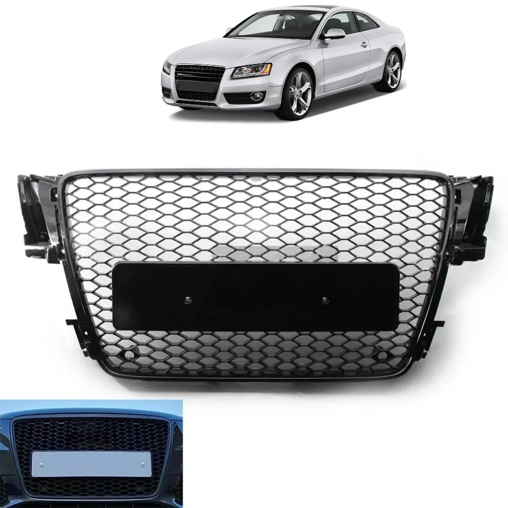 

RS5 Style Car Front Bumper Grille Honeycomb Sport Styling Mesh Grille Grill Cover For AUDI A5 B8 S5 8T 2008 2009 2010 2011 2012