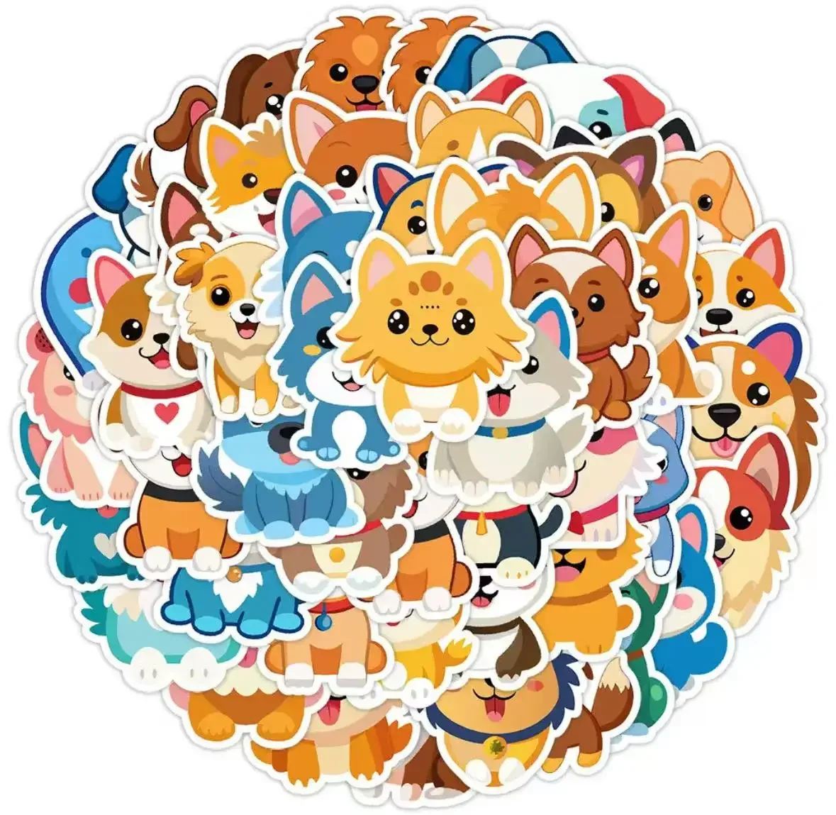 

Cute cartoon puppy graffiti stickers, Christmas gift stickers, dog party decorations and souvenirs decorative Daily necessities