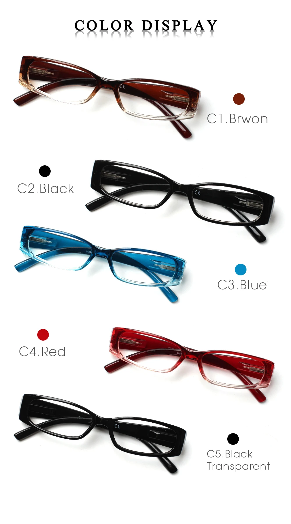 CLASAGANew Fashion Ultralight Reading Glasses Women Men Vision Care High-definition Eyewear Frame Presbyopic Eyeglass+1.00~+4.00