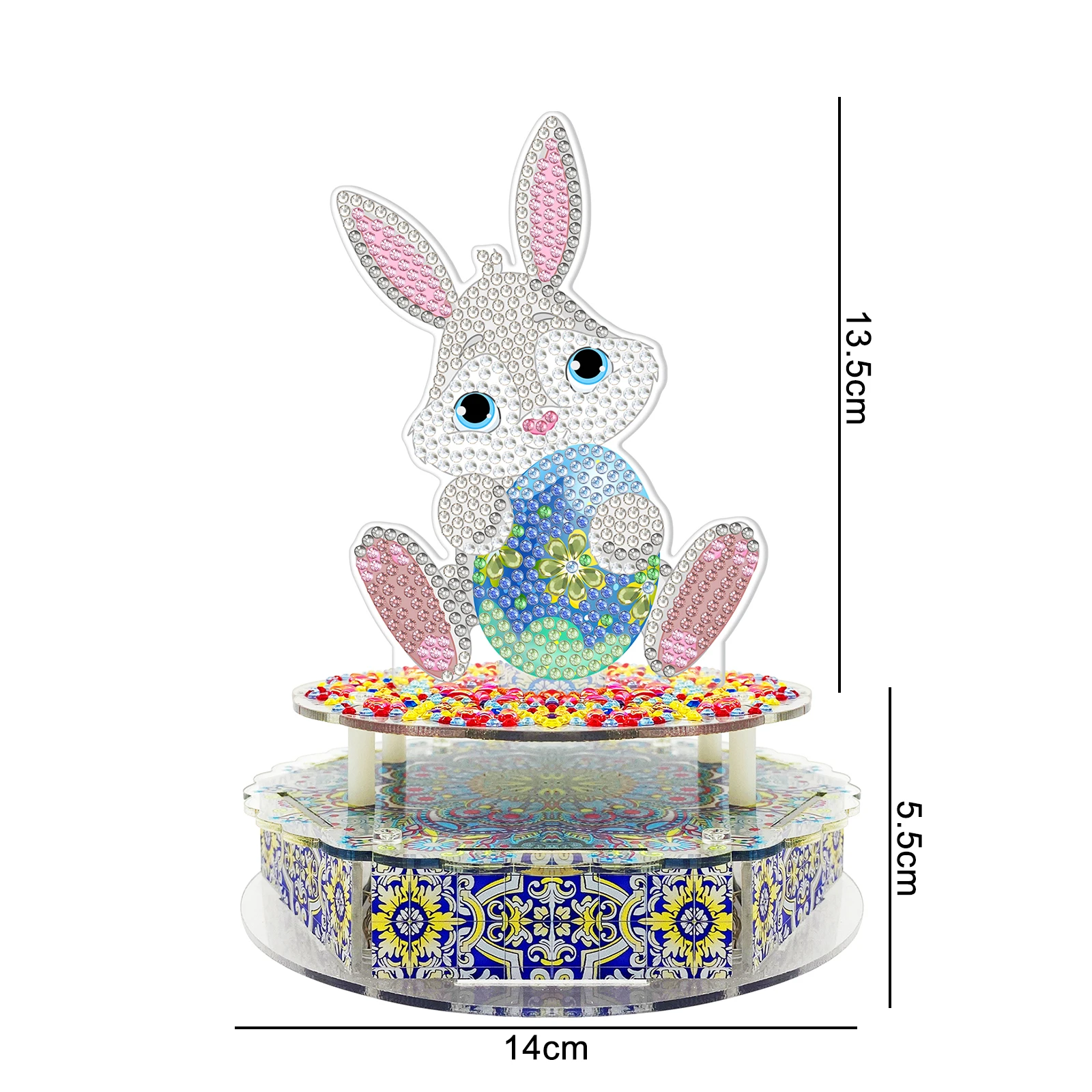 5d DIY Diamond Painting Rabbit/01 Pattern Handmade LED Light Music Box Special-Shaped Diamond Painting Ornament Gifts