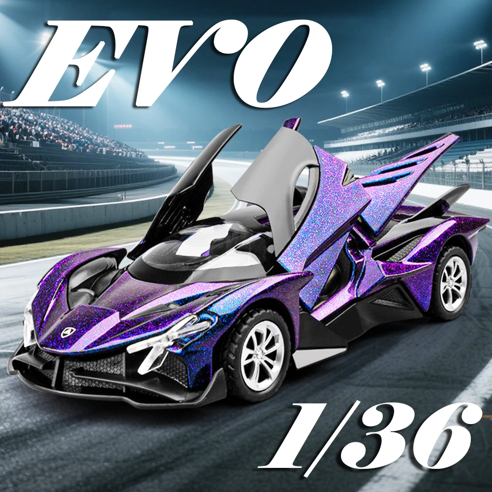 1:36 Scale Apollo EVO ของเล่น Miniature Cars Alloy Diecast AE86 ยานพาหนะประตูเปิดดึงกลับเสียงสําหรับของขวัญเด็ก